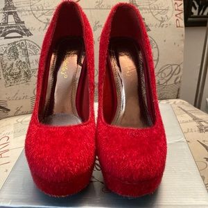 Ladies platform red heels
